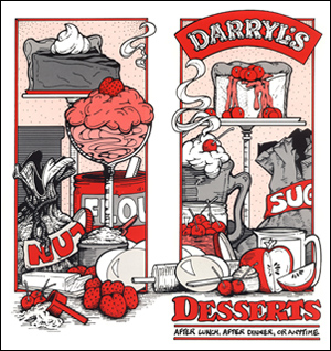 Darryls Dessert Menu Outside