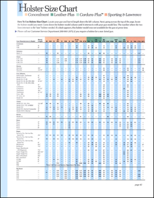 Gould & Goodrich Size Chart