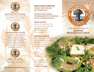 Neomonde Catering Menu Outside