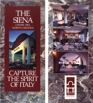 Sienna Hotel Brochure Front & Flap